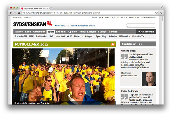 З блогу шведського футбольного вболівальника   на сайті видання Sydvenska