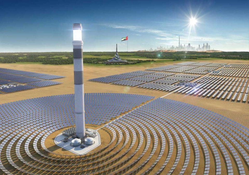 У найбільшому в світі сонячному парку, розташованому в Дубаї, встановлять найвищу в світі енергетичну вежу і найбільшу ємність для зберігання теплової енергії
